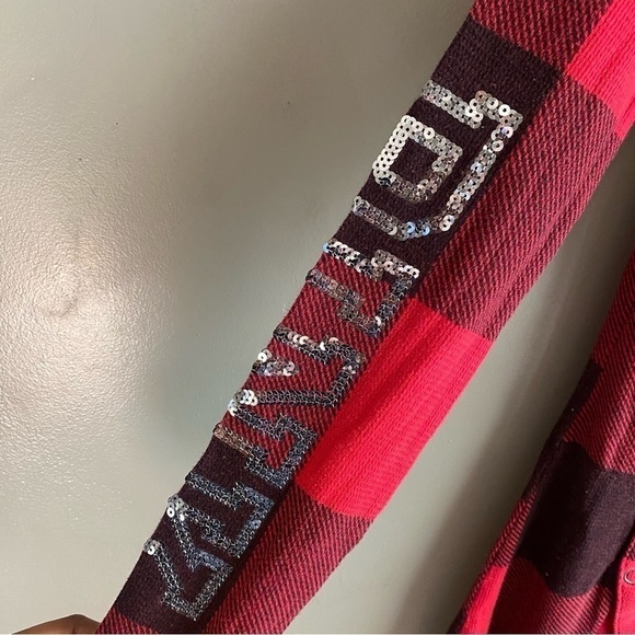 Plaid sequin PINK Victoria secret Buffalo Plaid onesies - Picture 6 of 6